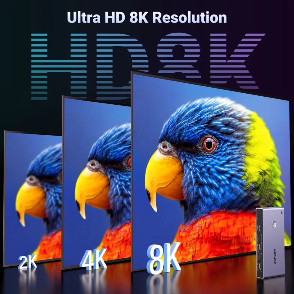 Ugreen 8K HDMI KVM-switch för 2 datorer