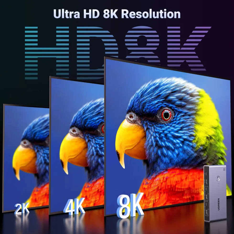 Ugreen 8K HDMI KVM-switch för 2 datorer