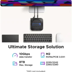 Ugreen Mac mini 11-i-1-dockningsstation med SSD-plats
