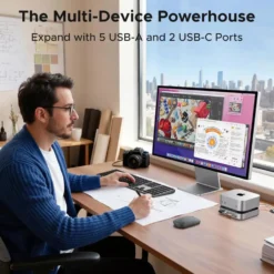 Ugreen Mac mini 11-i-1-dockningsstation med SSD-plats