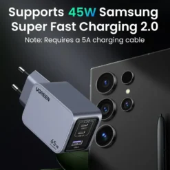 Ugreen Nexode Pro 65 W GaN-snabbladdare med 3 portar