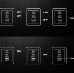 Ugreen Nexode Pro 65 W GaN-snabbladdare med 3 portar
