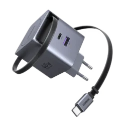Ugreen Nexode 65 W GaN-snabbladdare med utdragbar USB-C-kabel 65 W