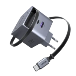 Ugreen Nexode 45 W GaN-snabbladdare med utdragbar USB-C-kabel 45 W