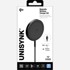 Unisynk Trådlös Magnetisk laddare med Qi2 15 W Svart