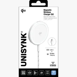 Unisynk Trådlös Magnetisk laddare med Qi2 15 W Vit