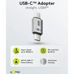 USB-C-adapter rak, USB4, 40 Gbit/s, 240 W