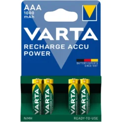 Varta Laddningsbara AAA-batterier 1000 mAh 4-pack