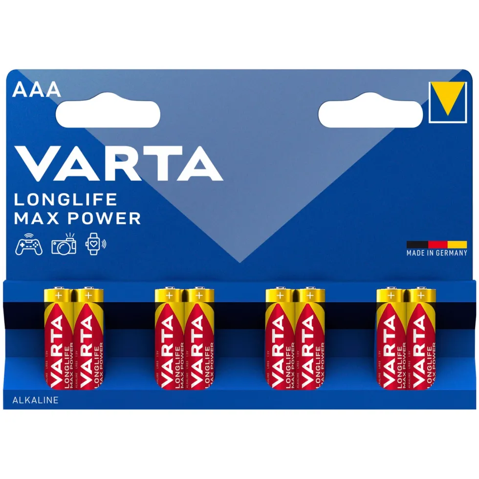 Varta Longlife Max Power AAA-batterier 8-pack