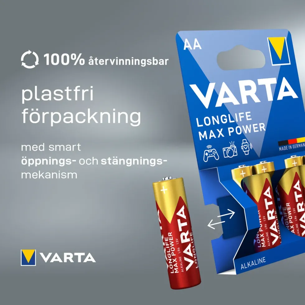 Varta Longlife Max Power AA-batterier 8-pack