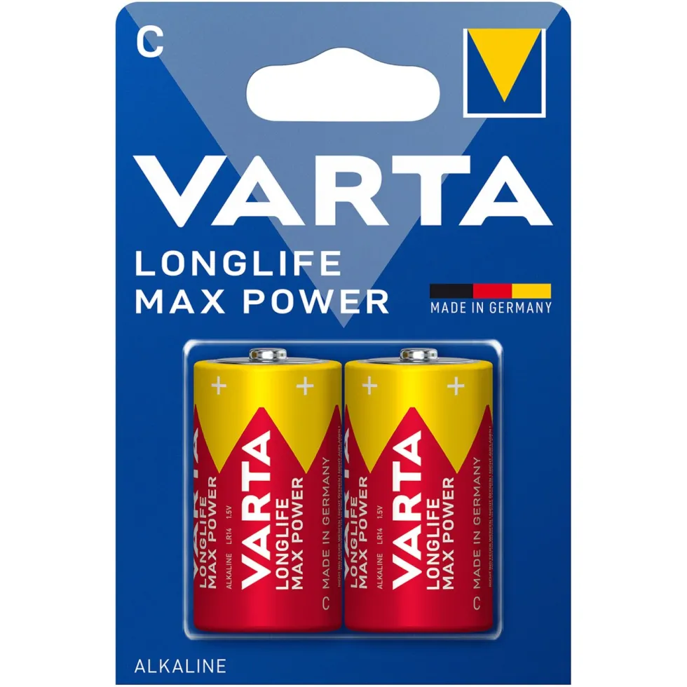 Varta Longlife Max Power C-batterier 2-pack