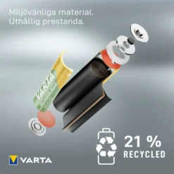 Varta Recharge Recycled AAA-batterier 800 mAh 6-pack