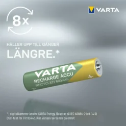 Varta Recharge Recycled AAA-batterier 800 mAh 6-pack