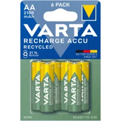 Varta Recharge Recycled AA-batterier 2100 mAh 6-pack