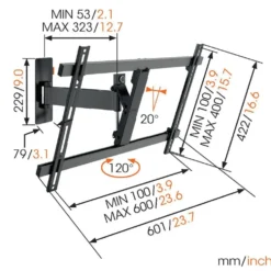 Vogels WALL 3325 full-motion Väggfäste för tv 40