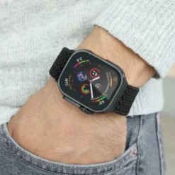 Vonmählen Woven Loop flätat armband till Apple Watch 40/41/42 mm All Black