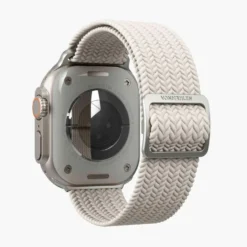 Vonmählen Woven Loop flätat armband till Apple Watch 44/45/46/49 mm Cream