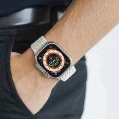 Vonmählen Woven Loop flätat armband till Apple Watch 40/41/42 mm Cream