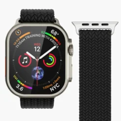 Vonmählen Woven Loop flätat armband till Apple Watch 44/45/46/49 mm Black