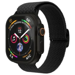 Vonmählen Woven Loop flätat armband till Apple Watch 44/45/46/49 mm All Black