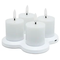Värmeljus LED laddbara 4-pack