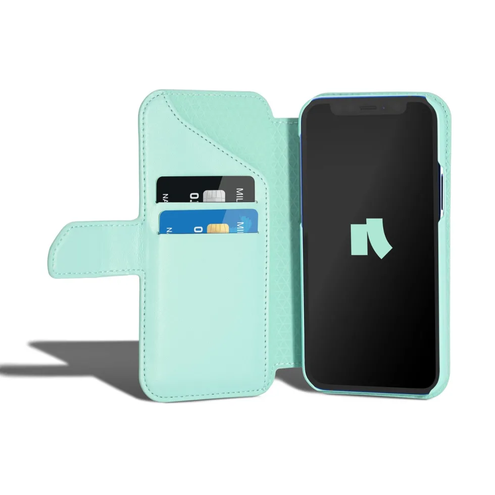 Wallet Case Solo 502 till iPhone 12 mini Turkos