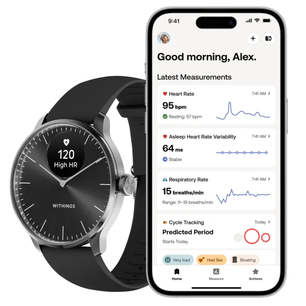Withings Scanwatch Light Smartklocka med klassisk urtavla 37 mm Svart