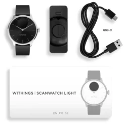 Withings Scanwatch Light Smartklocka med klassisk urtavla 37 mm Svart