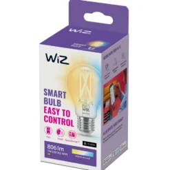 WiZ Clear Filament A60 Smart LED-lampa E27 806 lm