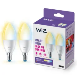 WiZ C37 Smart LED-lampa E14 470 lm 2-pack