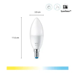 WiZ C37 Smart LED-lampa E14 470 lm 2-pack