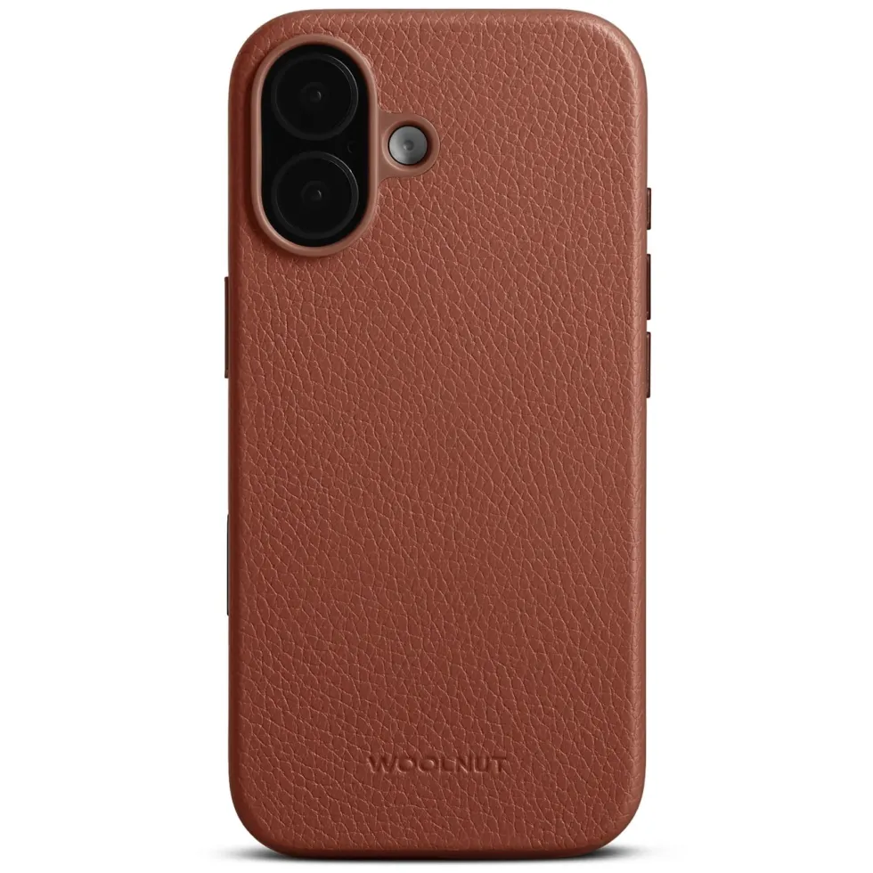 WOOLNUT Läderfodral för iPhone 17 Cognac