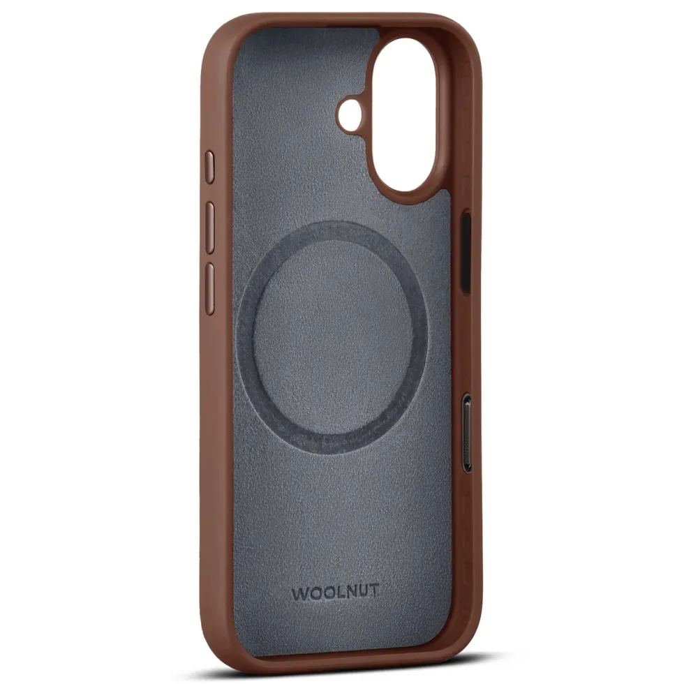 WOOLNUT Läderfodral för iPhone 17 Cognac