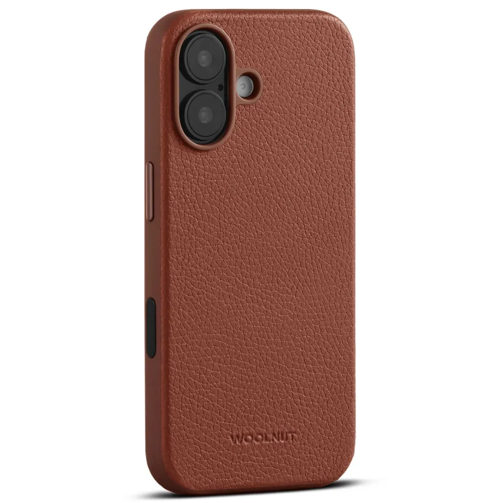 WOOLNUT Läderfodral för iPhone 17 Cognac