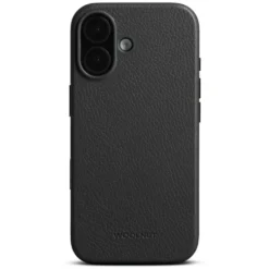 WOOLNUT Läderfodral för iPhone 17 Svart
