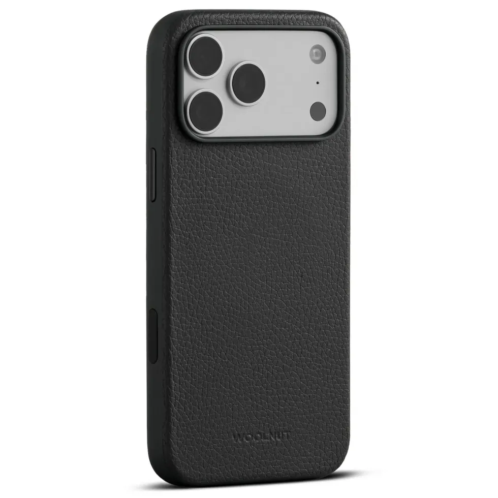WOOLNUT Läderfodral för iPhone 17 Pro Max Svart