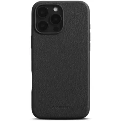WOOLNUT Läderfodral för iPhone 16 Pro Max Svart