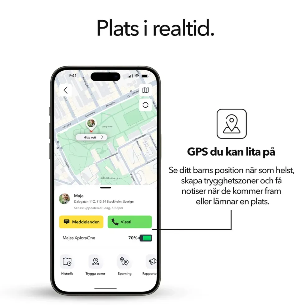 Xplora One - barnmobil utan internet och sociala medier Svart