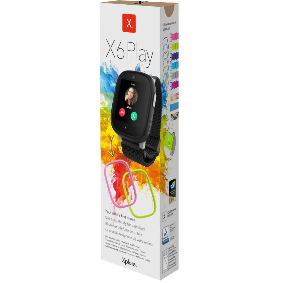 Xplora X6Play (Gen. 2) GPS-klocka med telefon för barn Svart