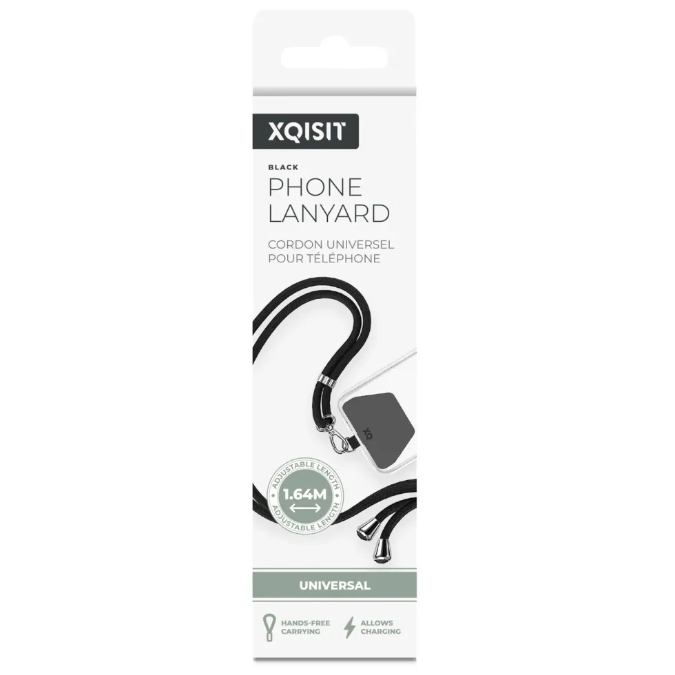 Xqisit Phone Strap Universal mobilrem för mobilskal Svart