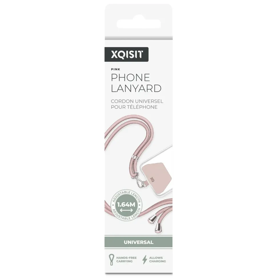 Xqisit Phone Strap Universal mobilrem för mobilskal Rosa
