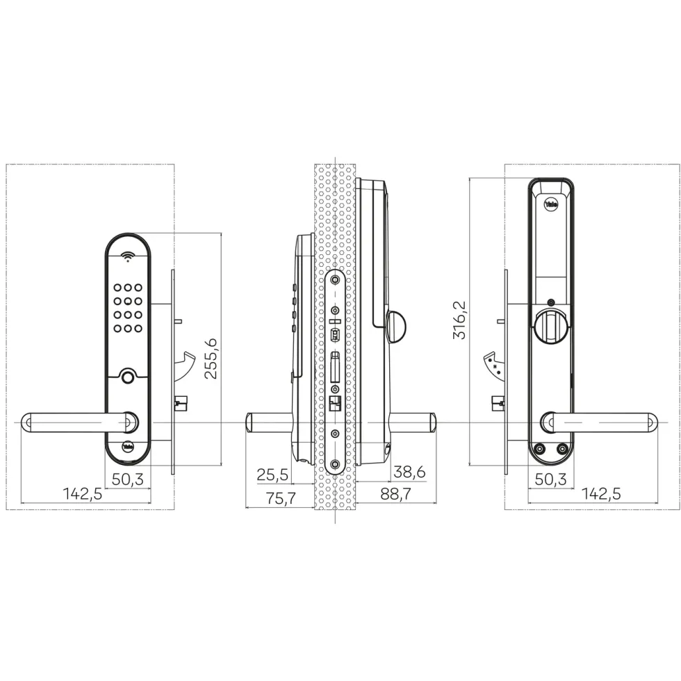 Yale Doorman L3S Flex Borstat stål